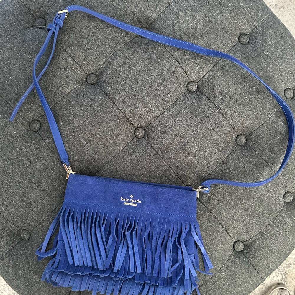 Kate Spade Vibrant Blue Fringe Crossbody Bag